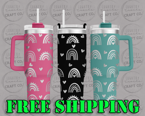 40oz Rainbow Dupe Tumbler Gift 238