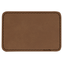 Load image into Gallery viewer, 3&quot; x 2&quot; Rectangle Dark Brown Leatherette Patch with Adhesive