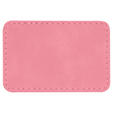 Load image into Gallery viewer, 3&quot; x 2&quot; Rectangle Pink Leatherette Patch with Adhesive