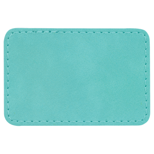 3" x 2" Rectangle Teal Leatherette Patch with Adhesive