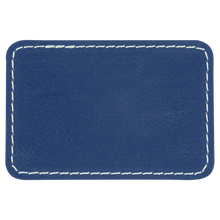 Load image into Gallery viewer, 3&quot; x 2&quot; Rectangle Blue/Silver Leatherette Patch with Adhesive