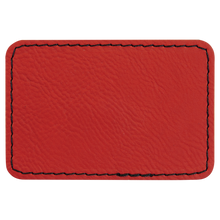 Load image into Gallery viewer, 3&quot; x 2&quot; Rectangle Red Leatherette Patch with Adhesive