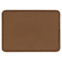 Load image into Gallery viewer, 3 1/2&quot; x 2 1/2&quot; Rectangle Dark Brown Leatherette Patch with Adhesive