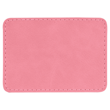 Load image into Gallery viewer, 3 1/2&quot; x 2 1/2&quot; Rectangle Pink Leatherette Patch with Adhesive