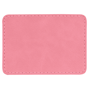 3 1/2" x 2 1/2" Rectangle Pink Leatherette Patch with Adhesive