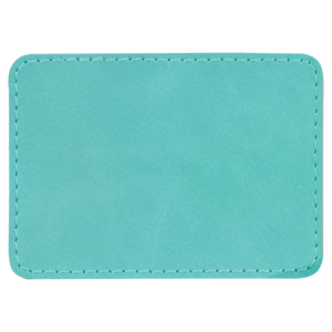 3 1/2" x 2 1/2" Rectangle Teal Leatherette Patch with Adhesive