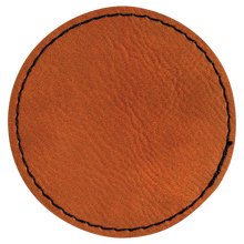 Load image into Gallery viewer, 2 1/2&quot; Round Rawhide Leatherette Patch with Adhesive