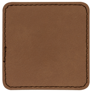 2 1/2" Square Dark Brown Leatherette Patch with Adhesive