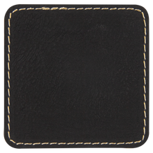 Load image into Gallery viewer, 2 1/2&quot; Square Black/Gold Leatherette Patch with Adhesive