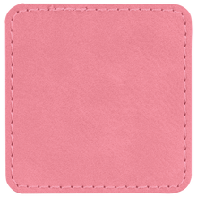 Load image into Gallery viewer, 2 1/2&quot; Square Pink Leatherette Patch with Adhesive