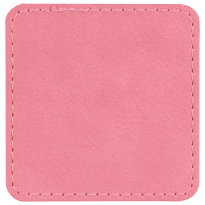 2 1/2" Square Pink Leatherette Patch with Adhesive