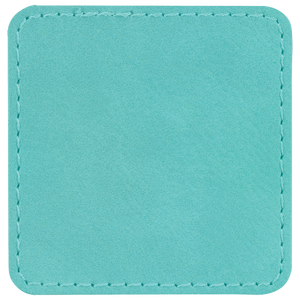 2 1/2" Square Teal Leatherette Patch with Adhesive