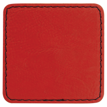 Load image into Gallery viewer, 2 1/2&quot; Square Red Leatherette Patch with Adhesive