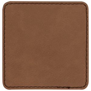 3" Square Dark Brown Leatherette Patch with Adhesive