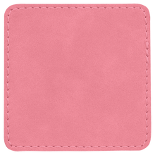 Load image into Gallery viewer, 3&quot; Square Pink Leatherette Patch with Adhesive