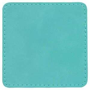 3" Square Teal Leatherette Patch with Adhesive