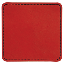 Load image into Gallery viewer, 3&quot; Square Red Leatherette Patch with Adhesive