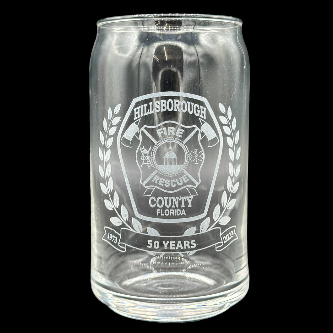 HCFR 50th Anniversary 16 oz. Can Glass