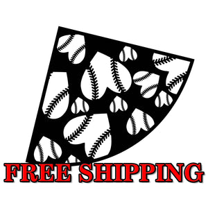 Heart Baseball Design | Bleach Shirt Stencil | Acrylic Bleaching Template for T Shirts