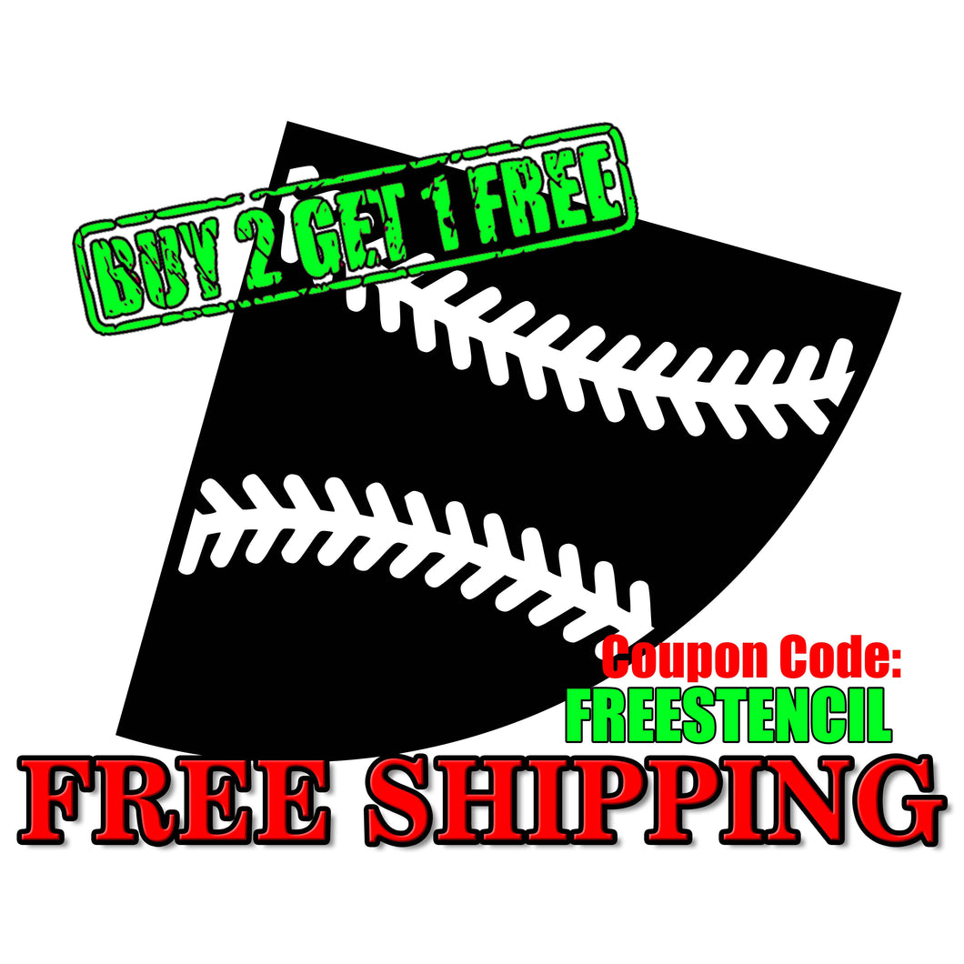 Baseball Lace Design | Bleach Shirt Stencil | Acrylic Bleaching Template for T Shirts