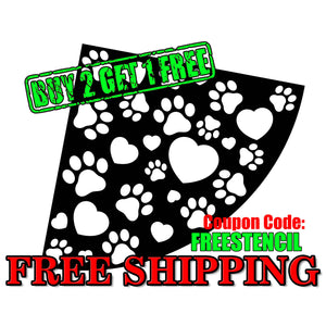 Dog Paw Print Design | Bleach Shirt Stencil | Acrylic Bleaching Template for T Shirts