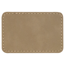 Load image into Gallery viewer, 3&quot; x 2&quot; Rectangle Light Brown Leatherette Patch with Adhesive