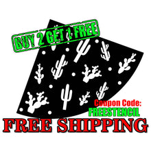 Load image into Gallery viewer, Cactus Print Design | Bleach Shirt Stencil | Acrylic Bleaching Template for T Shirts