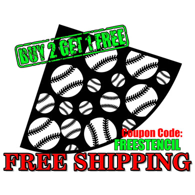 Baseball Design | Bleach Shirt Stencil | Acrylic Bleaching Template for T Shirts