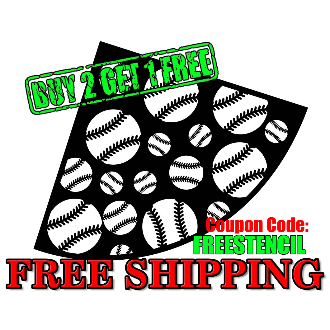 Baseball Design | Bleach Shirt Stencil | Acrylic Bleaching Template for T Shirts