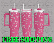 Load image into Gallery viewer, 40oz Heart Dupe Tumbler Gift 220