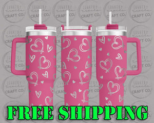 40oz Heart Dupe Tumbler Gift 220