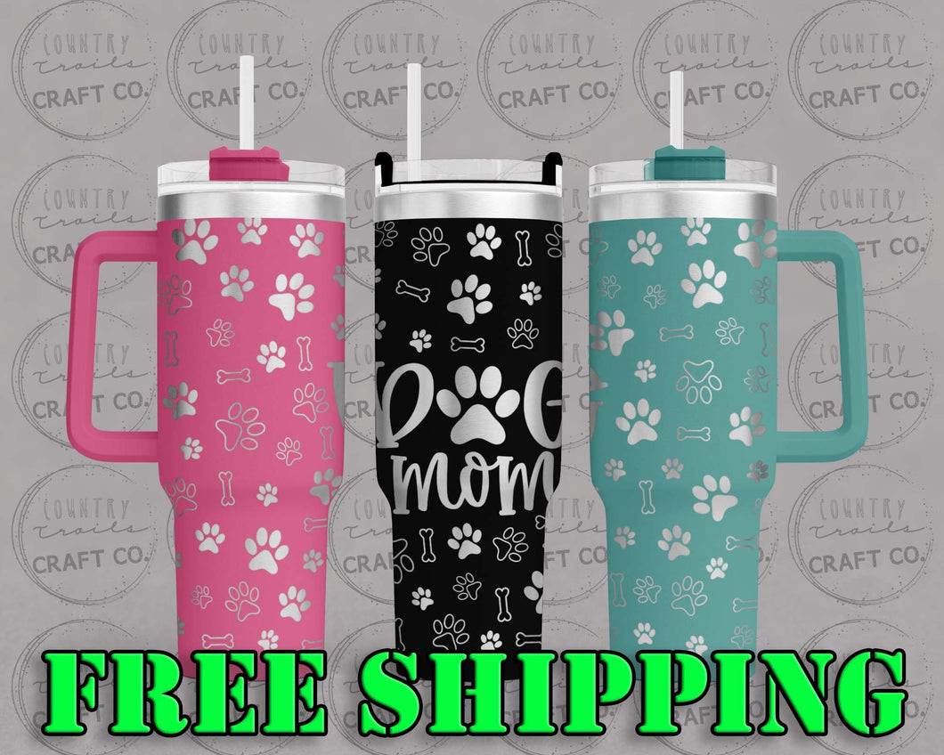 40oz Dog Mom Dupe Tumbler Gift 217