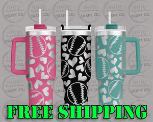 40oz Softball Dupe Tumbler Gift 223