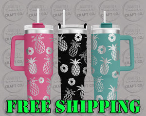 40oz Pineapple Dupe Tumbler Gift 239