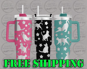 40oz Cats Dupe Tumbler Gift 243