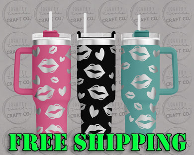 40oz Valentine Kiss Dupe Tumbler Gift 250