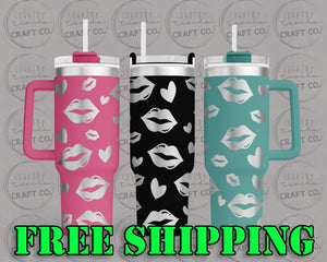 40oz Valentine Kiss Dupe Tumbler Gift 250