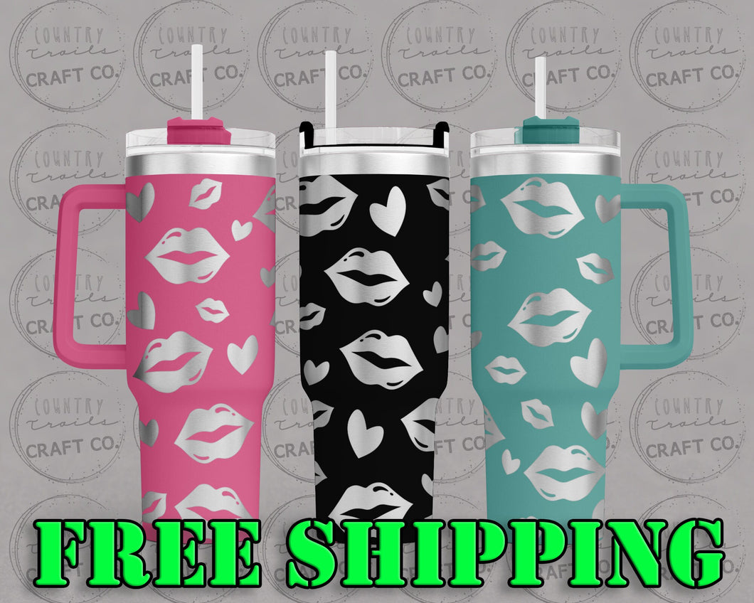 40oz Valentine Kiss Dupe Tumbler Gift 250