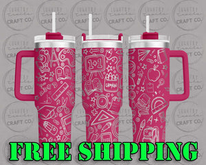 40oz Teacher Dupe Tumbler Gift 206