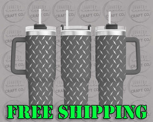 40oz Diamond Plate Dupe Tumbler Gift 212