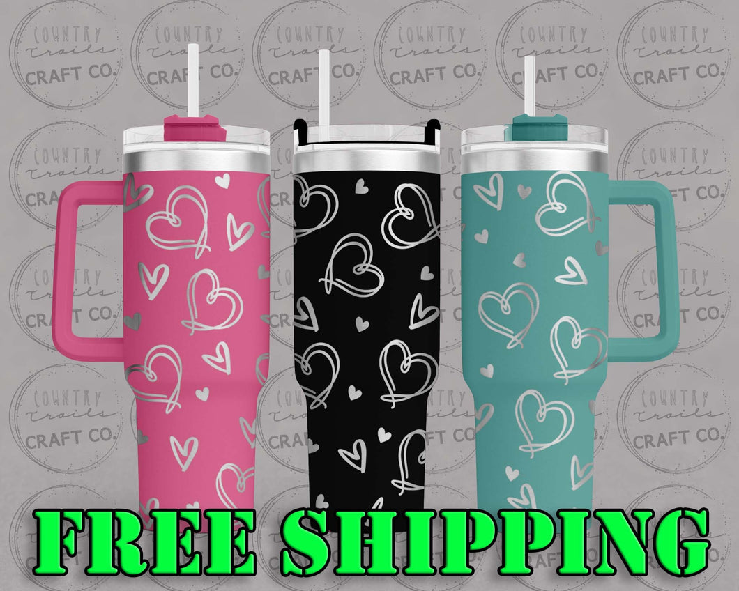 40oz Heart Dupe Tumbler Gift 220