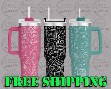 40oz Teacher Dupe Tumbler Gift 206