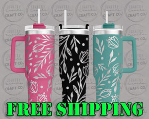 40oz Floral Dupe Tumbler Gift 231