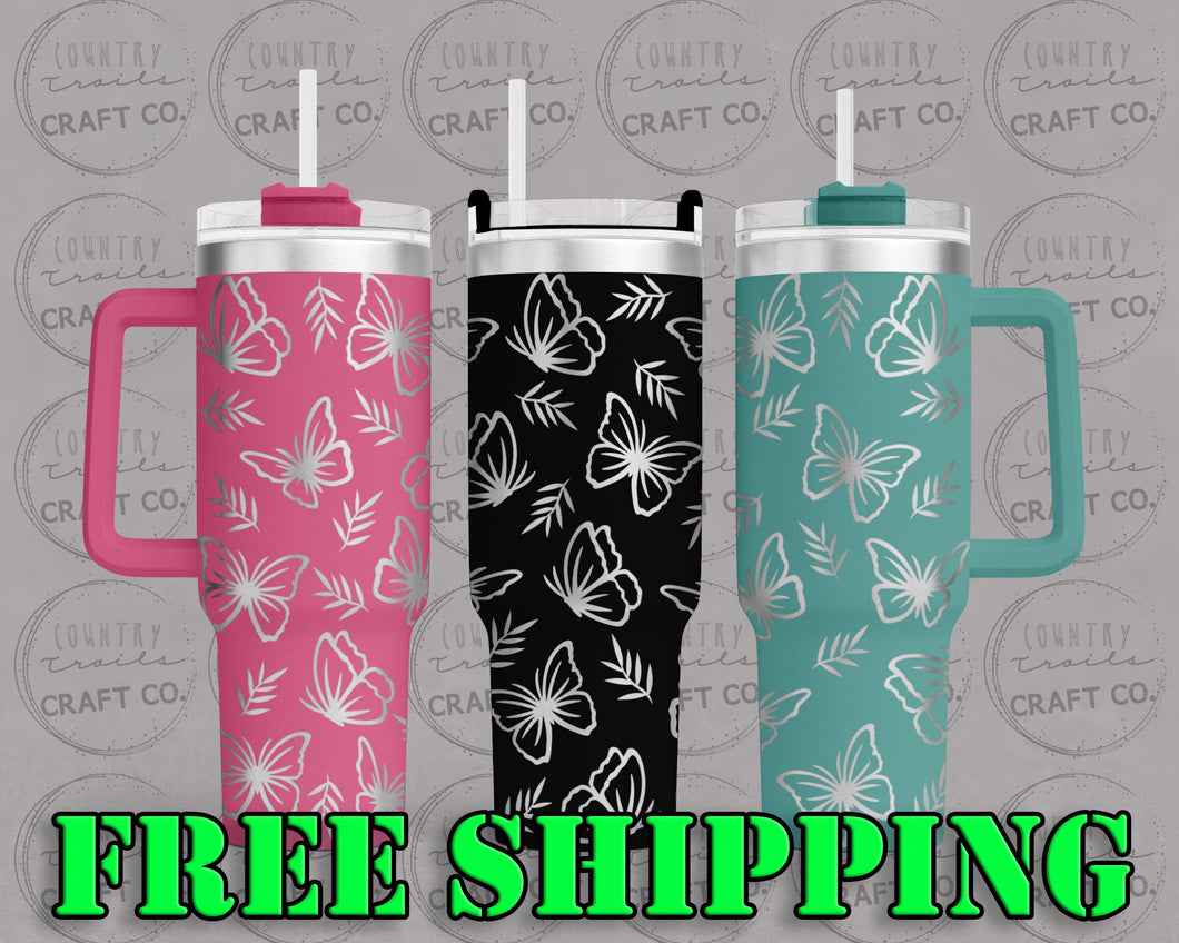 40oz Butterfly Dupe Tumbler Gift 234