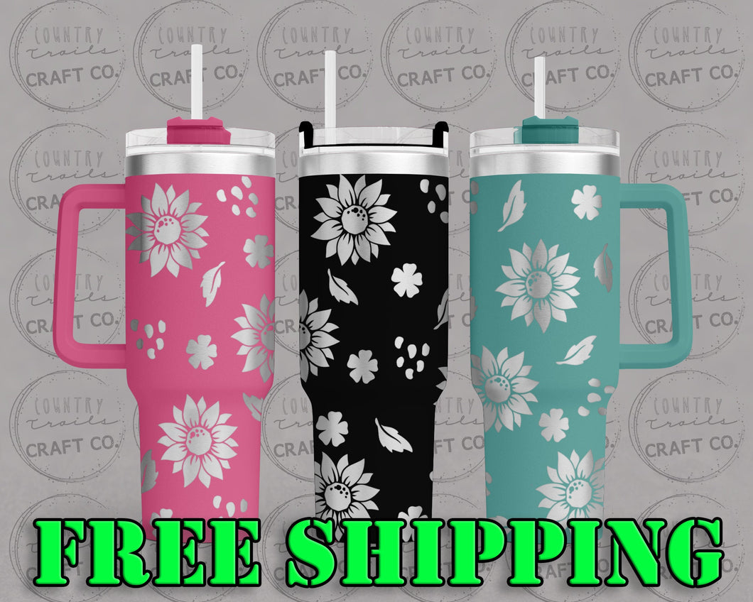 40oz Sunflower Dupe Tumbler Gift 237