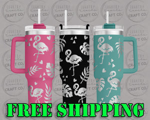 40oz Flamingo Dupe Tumbler Gift 248