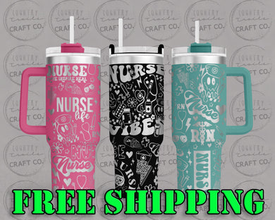 40oz Nurse Dupe Tumbler Gift 252